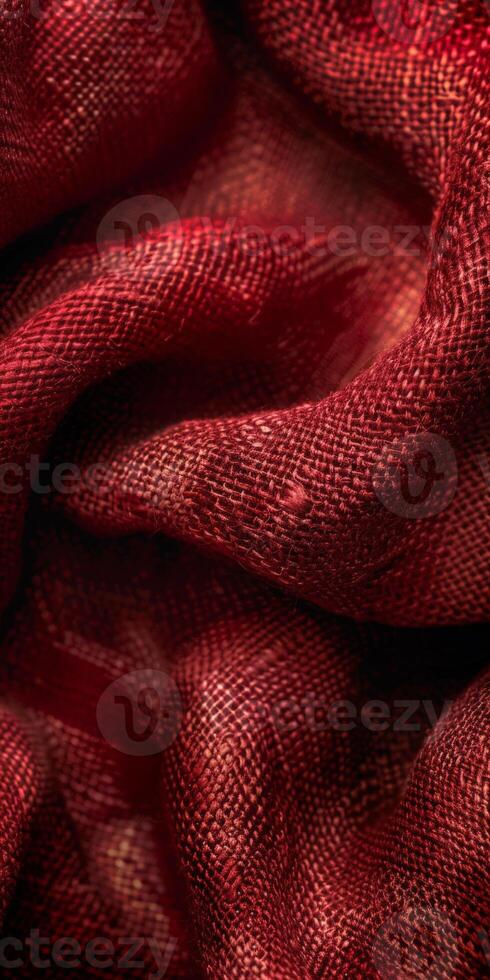 Close up of red fabric photo