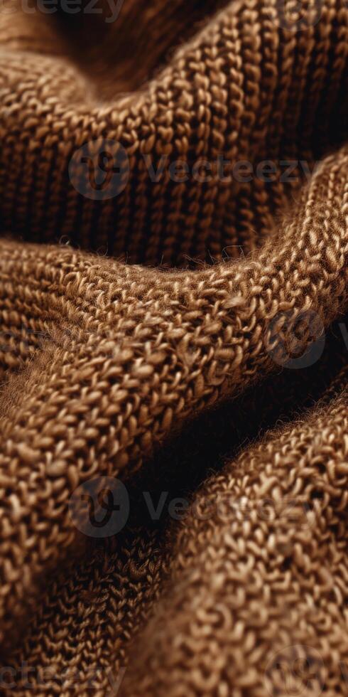 Close up view of brown fabric photo