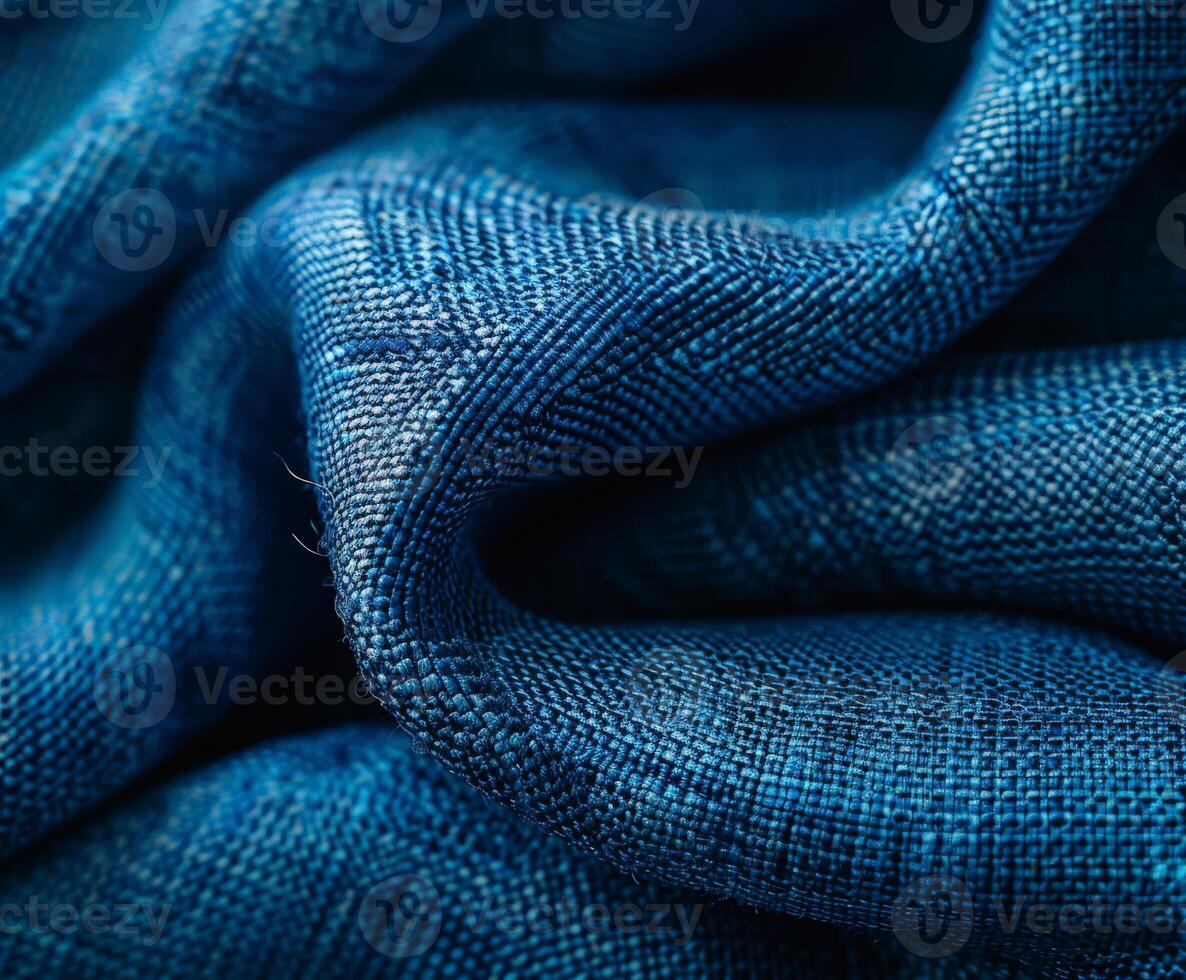Close up of blue fabric photo