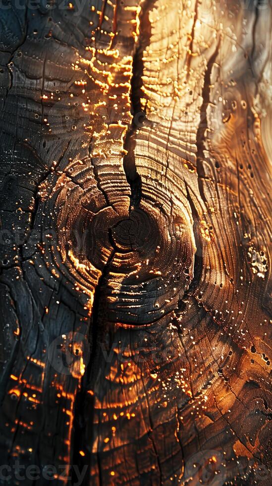 Water droplets on tree trunk photo