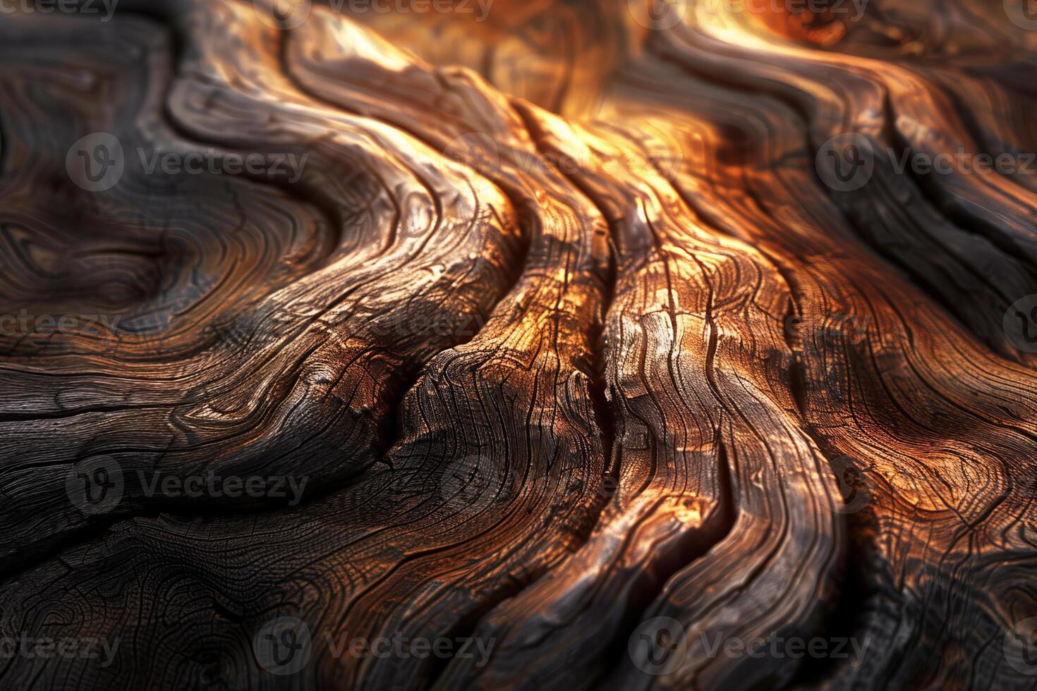 Detailed close up of a wood grain pattern photo