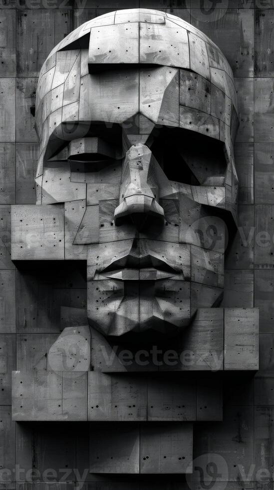 Sculpture of a mans face photo