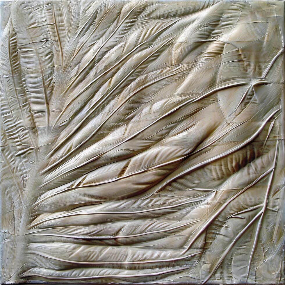 Close up of artwork with feathers photo
