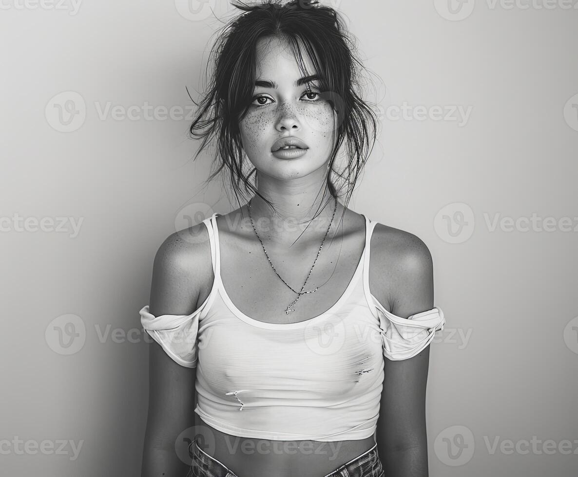 Woman in crop top photo