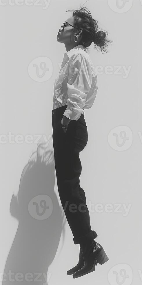 Woman jumping in the air photo