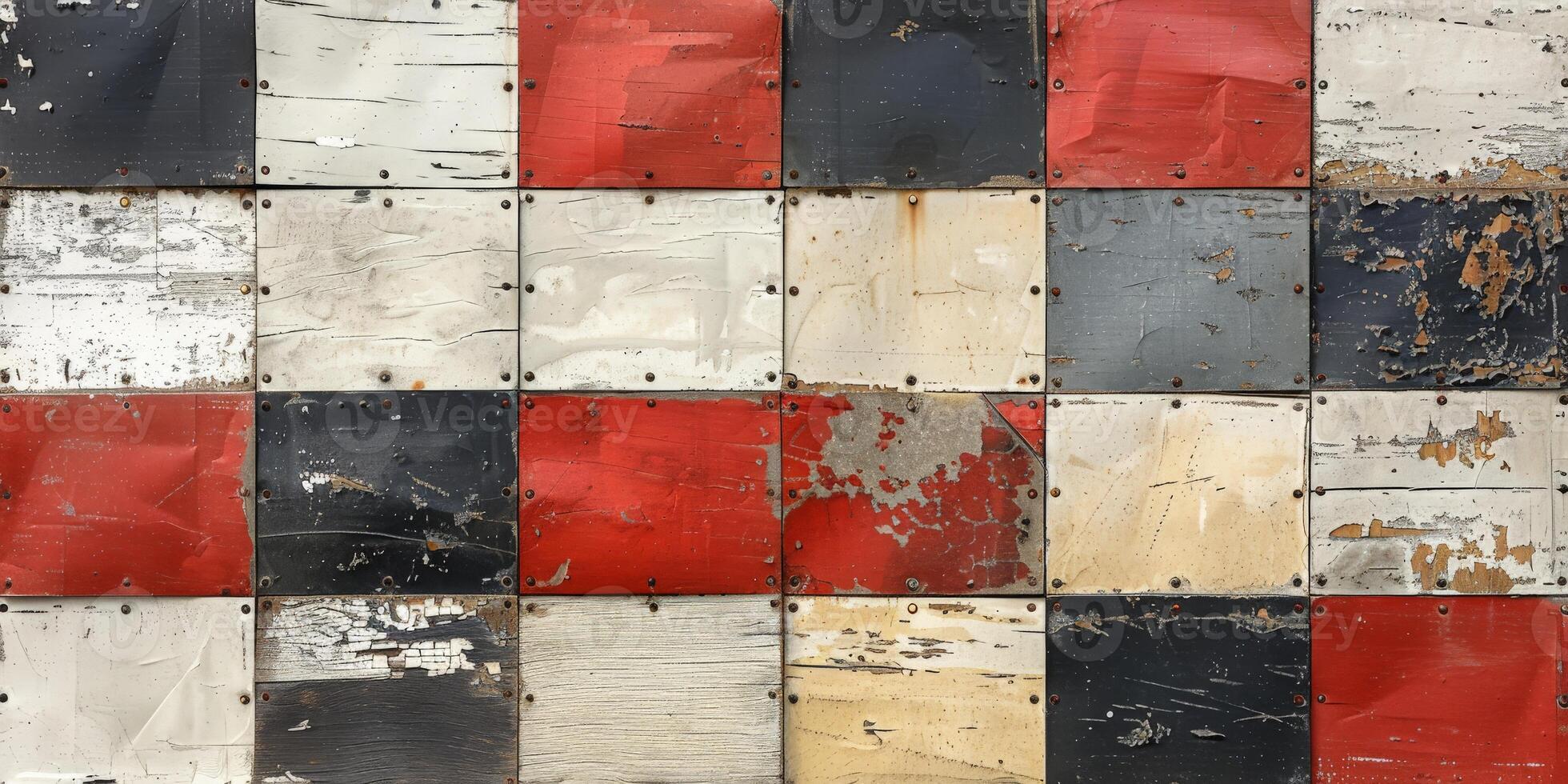 Close up of red, white, and black checkerboard pattern photo