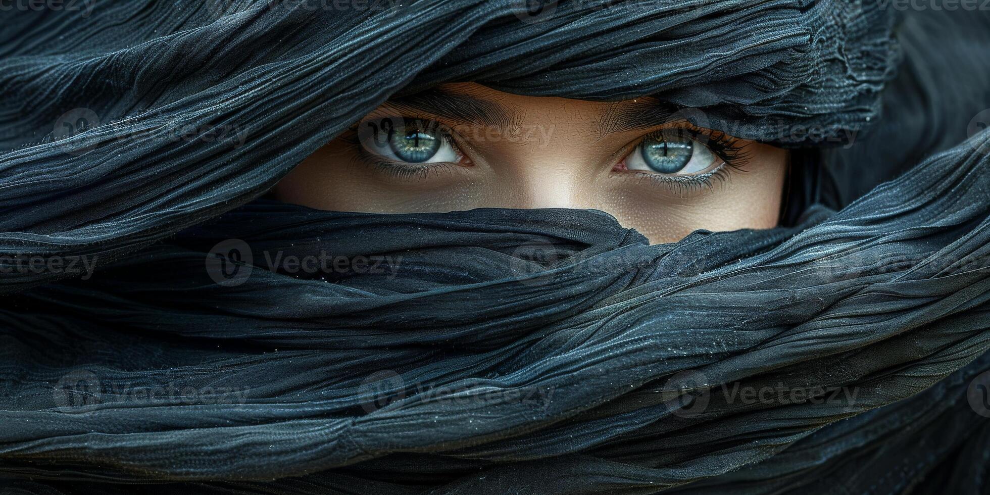 Close up of person with blue eyes photo