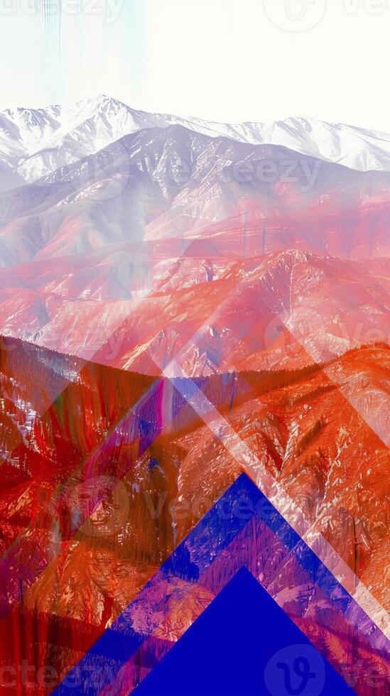 Majestic mountain range with background mountains photo