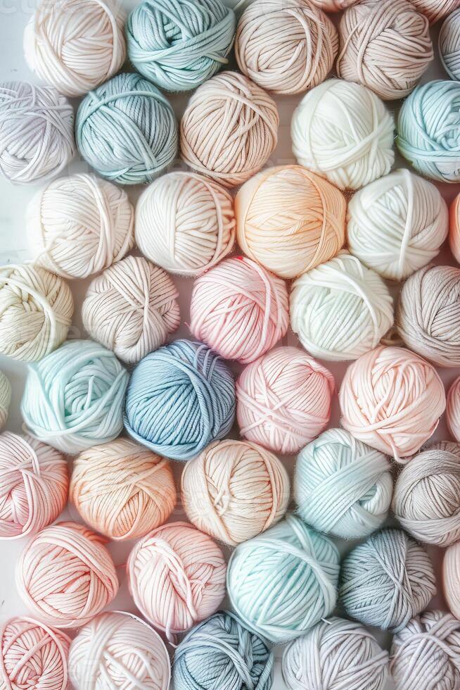 A pile of yarn balls photo
