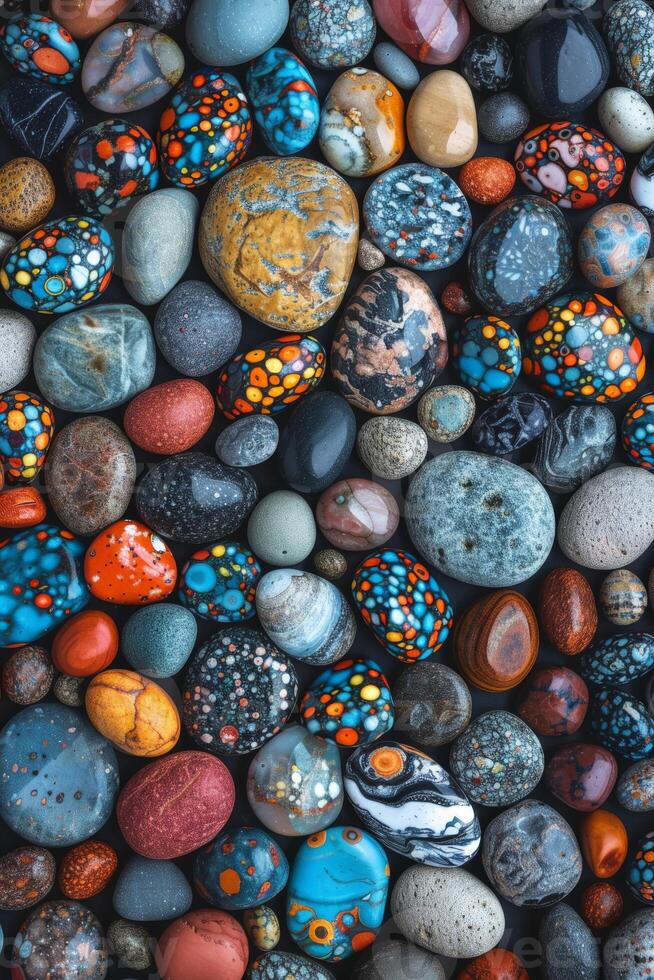 Assortment of Multicolored Rocks photo