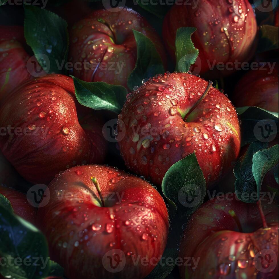 Pile of Red Apples With Water Droplets photo