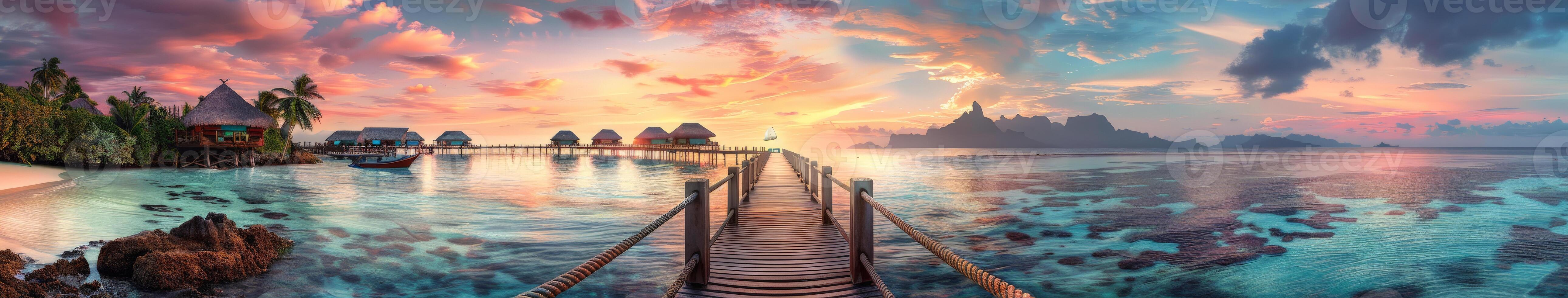 Pier Leading to Gorgeous Sunset photo