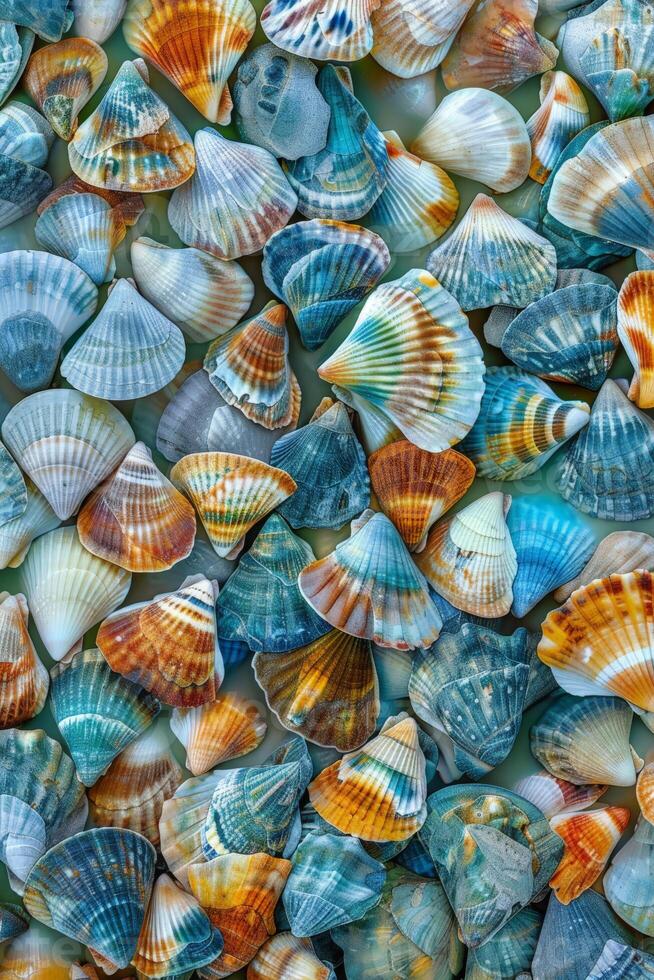 Assorted Seashells in Various Colors photo