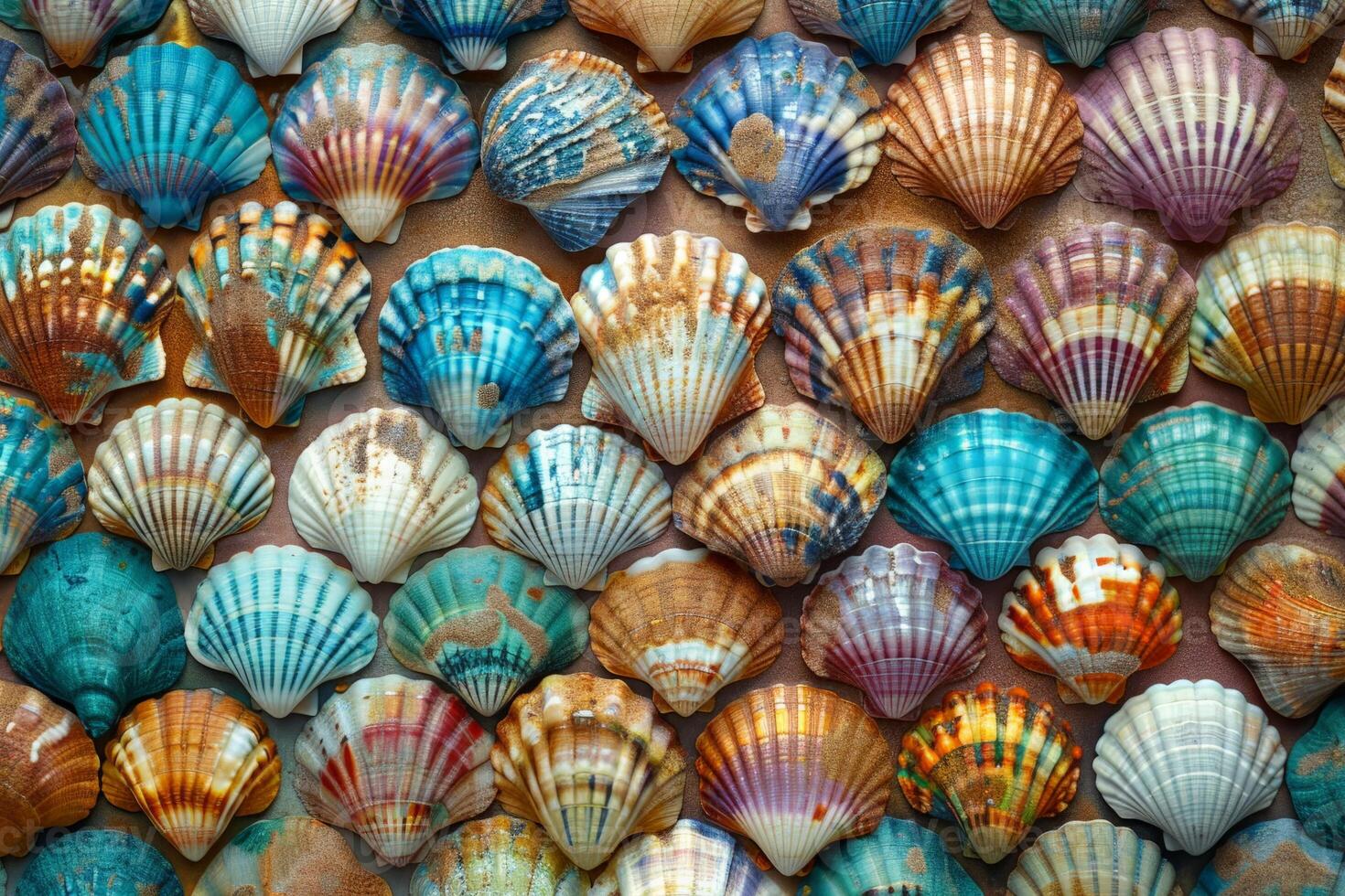 Diverse Array of Colorful Seashells photo