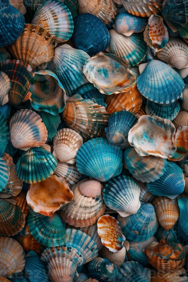 Assorted Multicolored Seashells Collection photo