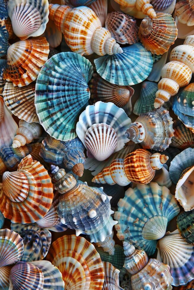 Assorted Seashells in Various Colors photo