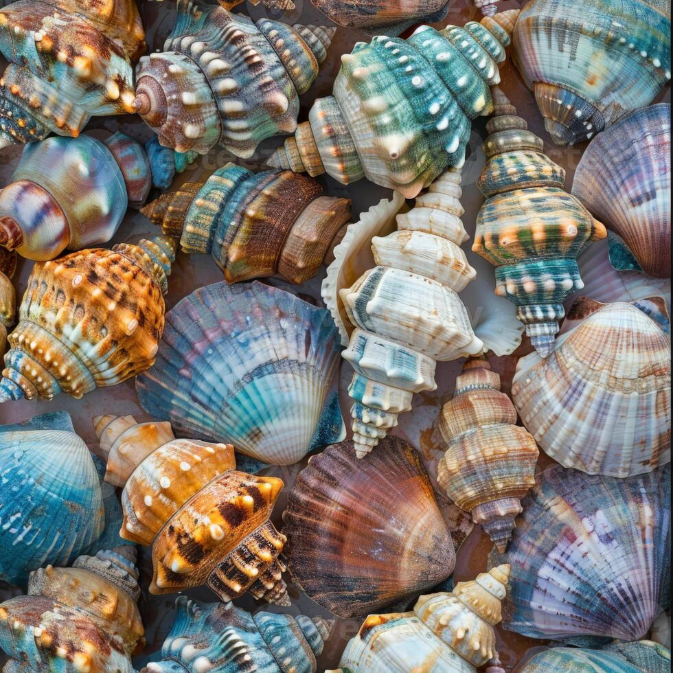 Assorted Seashells Scattered on the Ground photo