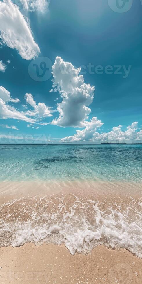 Sandy Beach With Waves photo