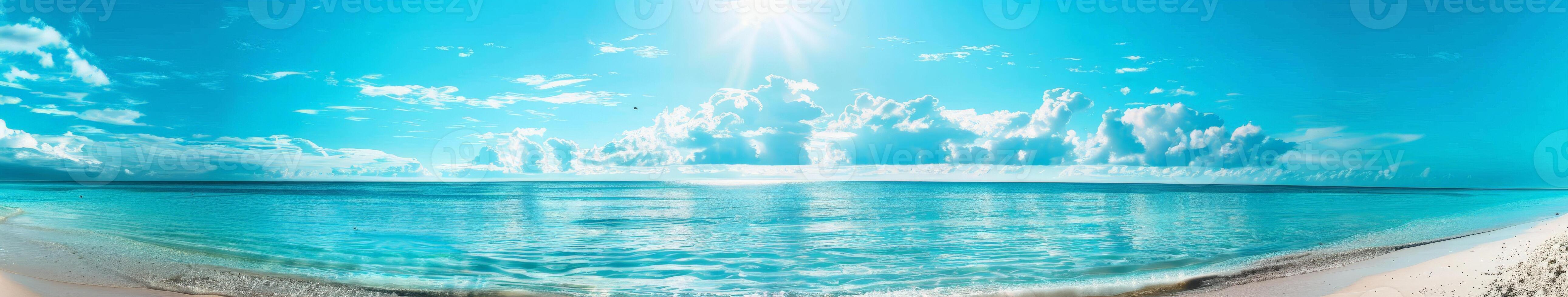 Bright Sun Shining Over Beach photo