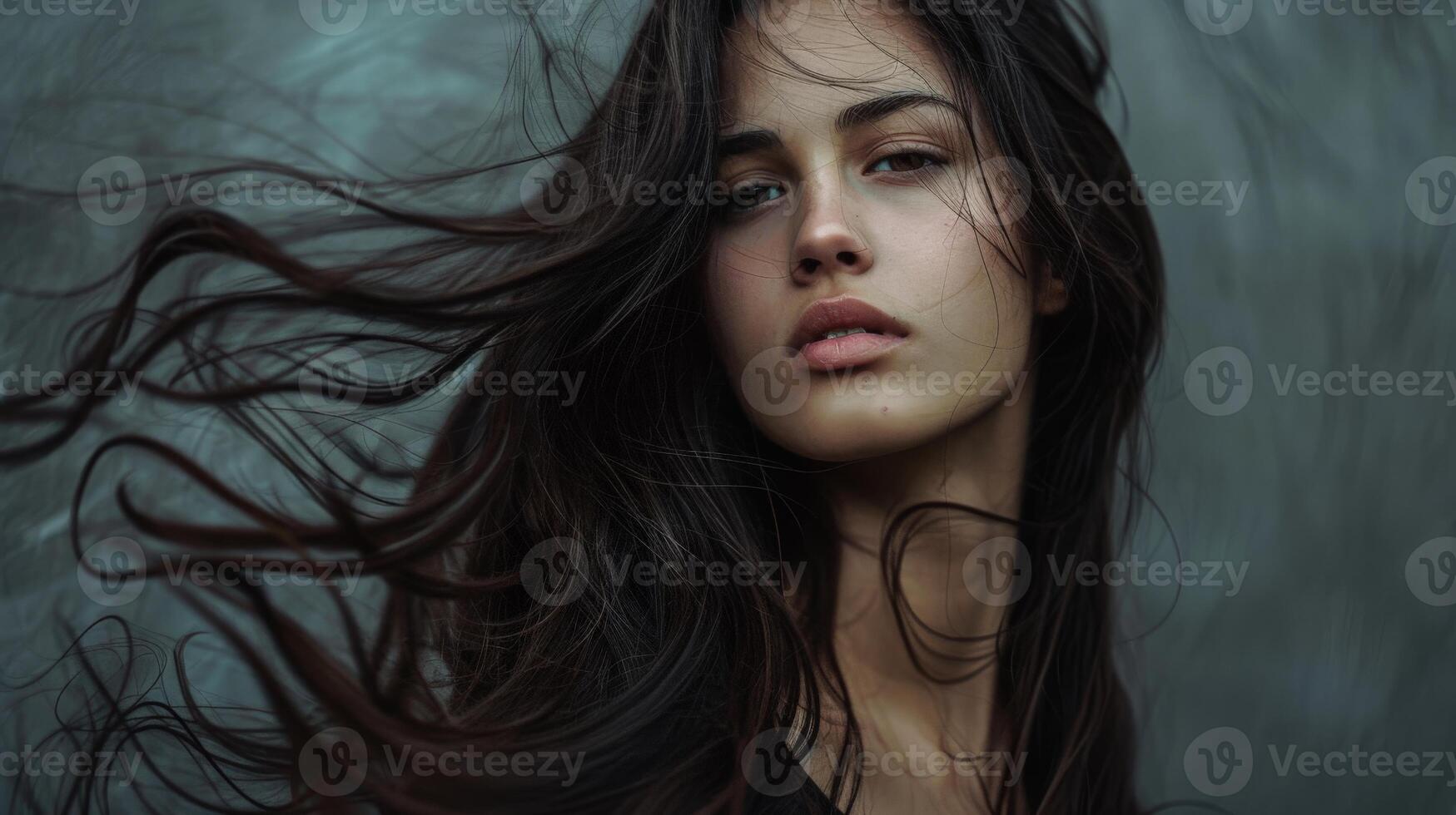 Woman With Long Hair Posing photo