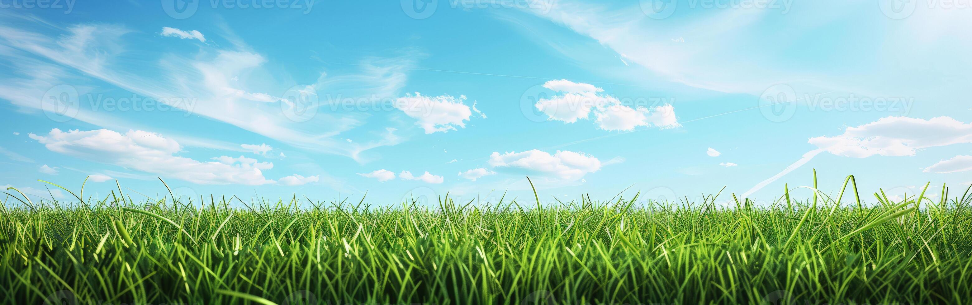 Field of Grass With Blue Sky photo