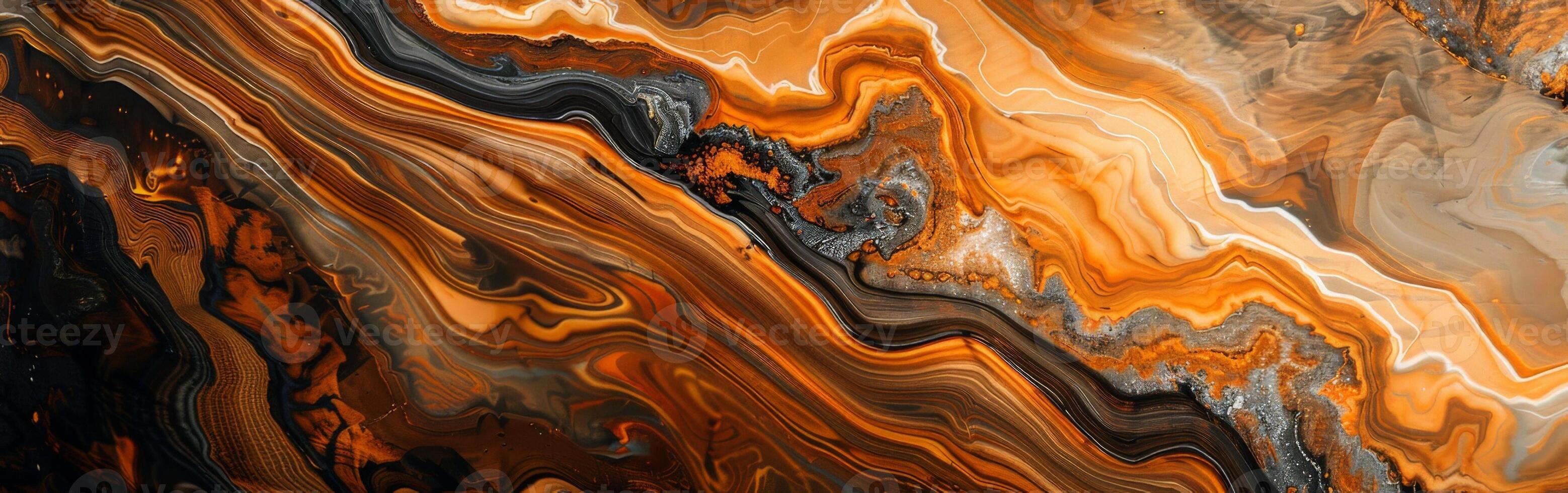 Close Up of Orange and Black Marble photo