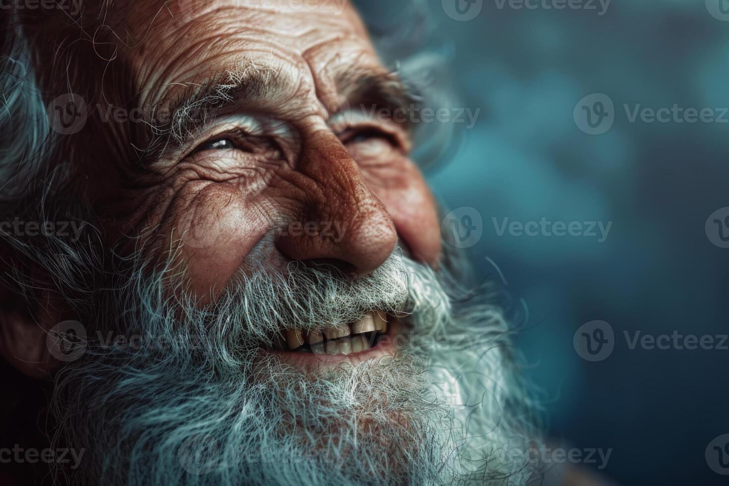 Smiling Old Man With White Beard photo