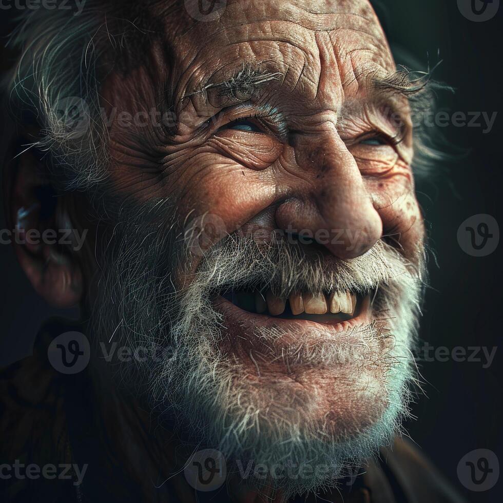 Smiling Old Man With a Beard photo