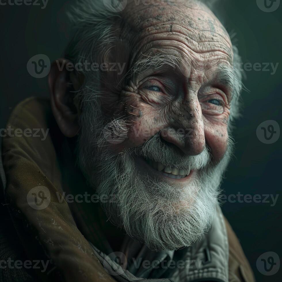 Old Man With White Hair and Beard photo