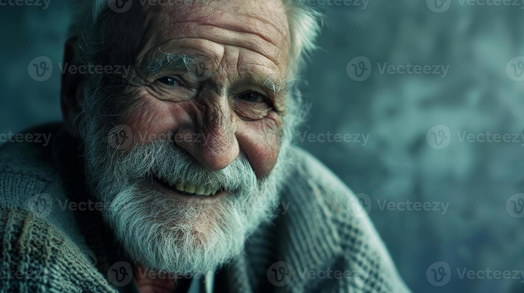 Smiling Old Man With White Beard photo