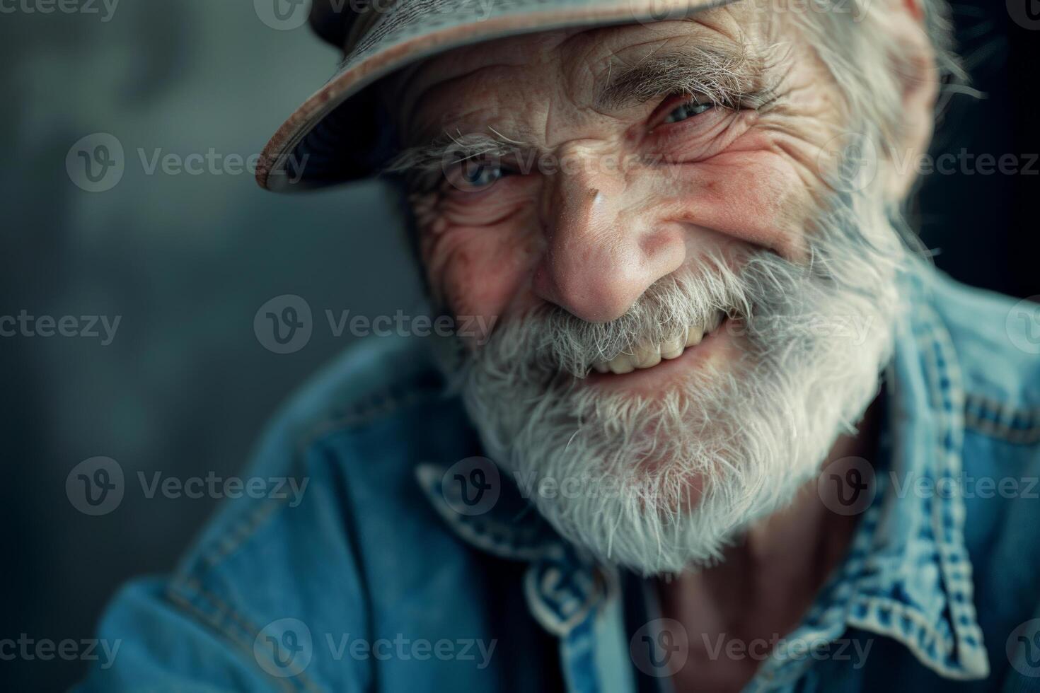 Smiling Old Man With Hat photo
