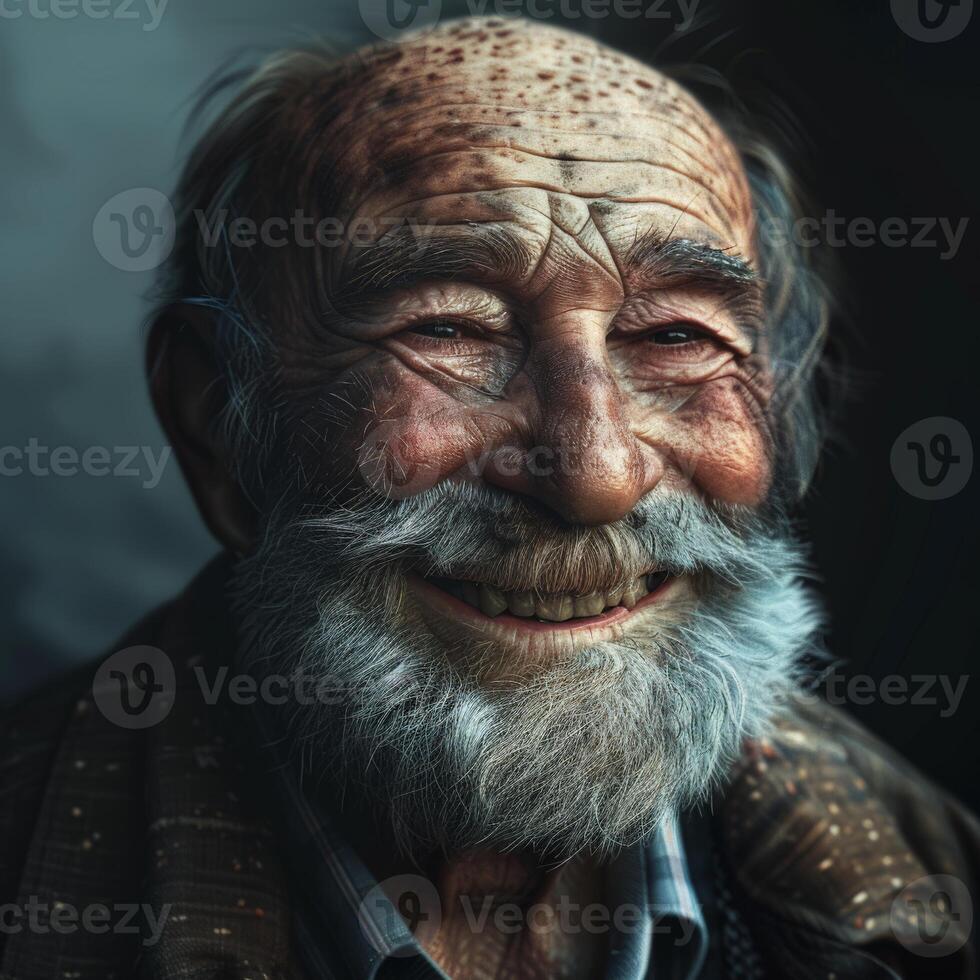 Smiling Elderly Man With Beard photo