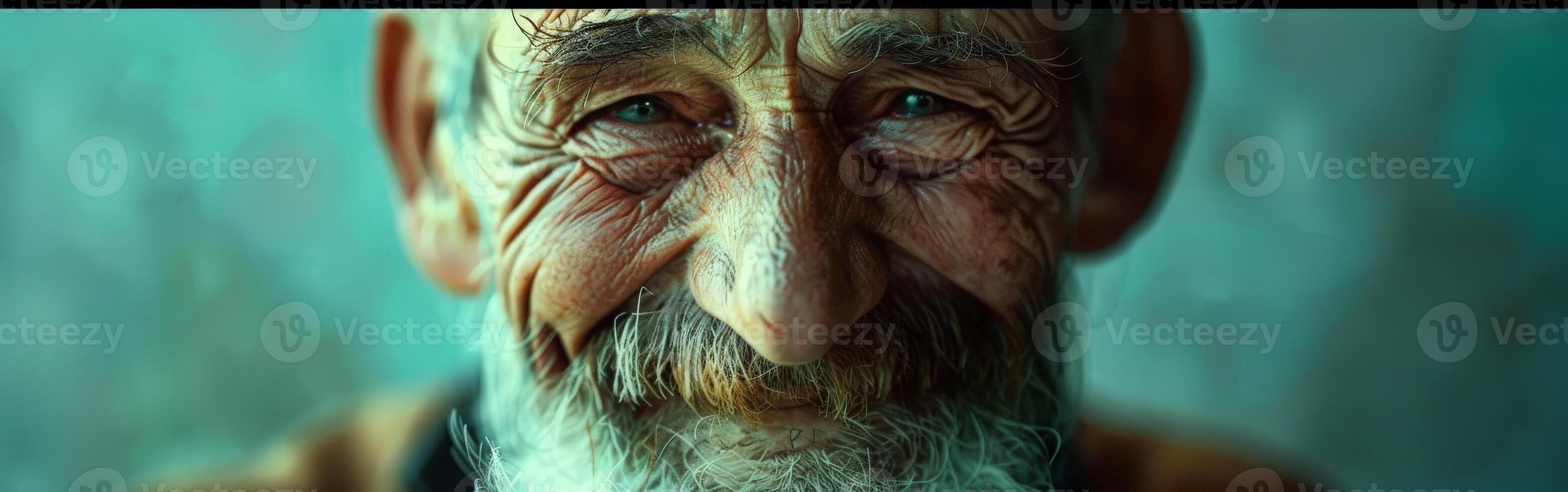 Elderly Man With Beard and Mustache photo