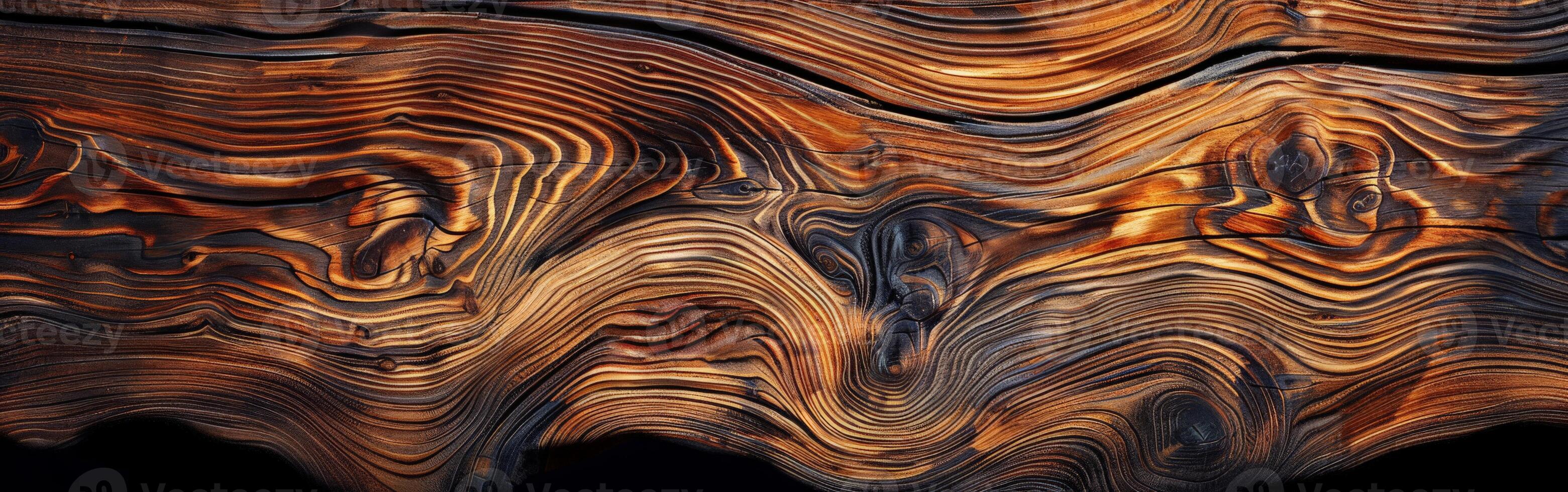Close Up of Wooden Surface With Wavy Lines photo