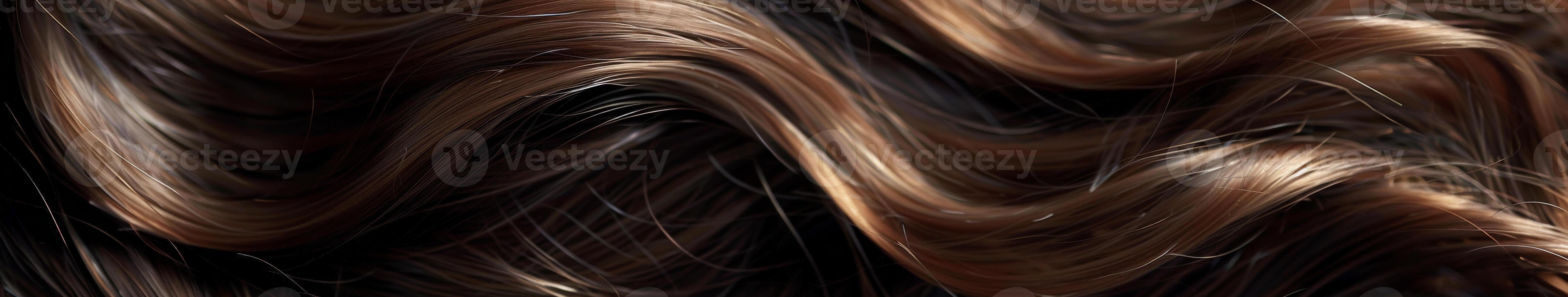 Close-Up of Long Brown Hair photo