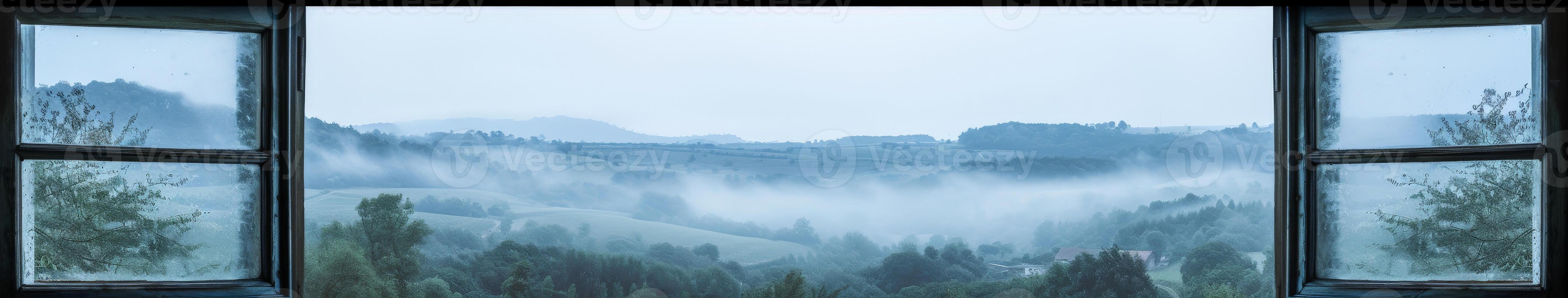 Mountain View From Open Window photo