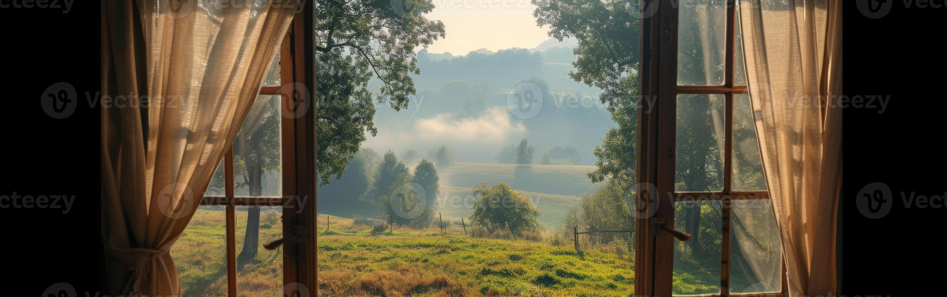 Window Overlooking Field and Trees photo