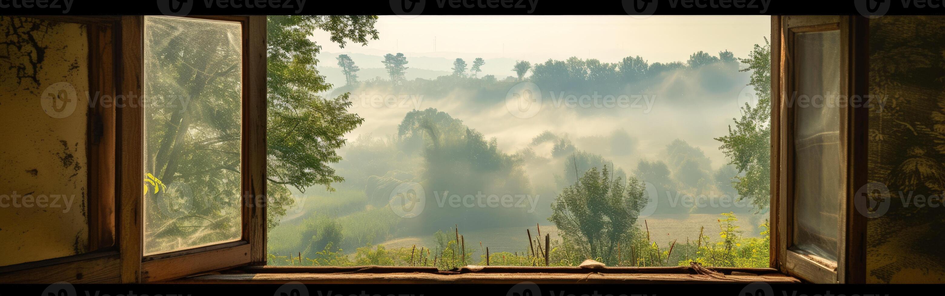 Open Window Overlooking Forest photo