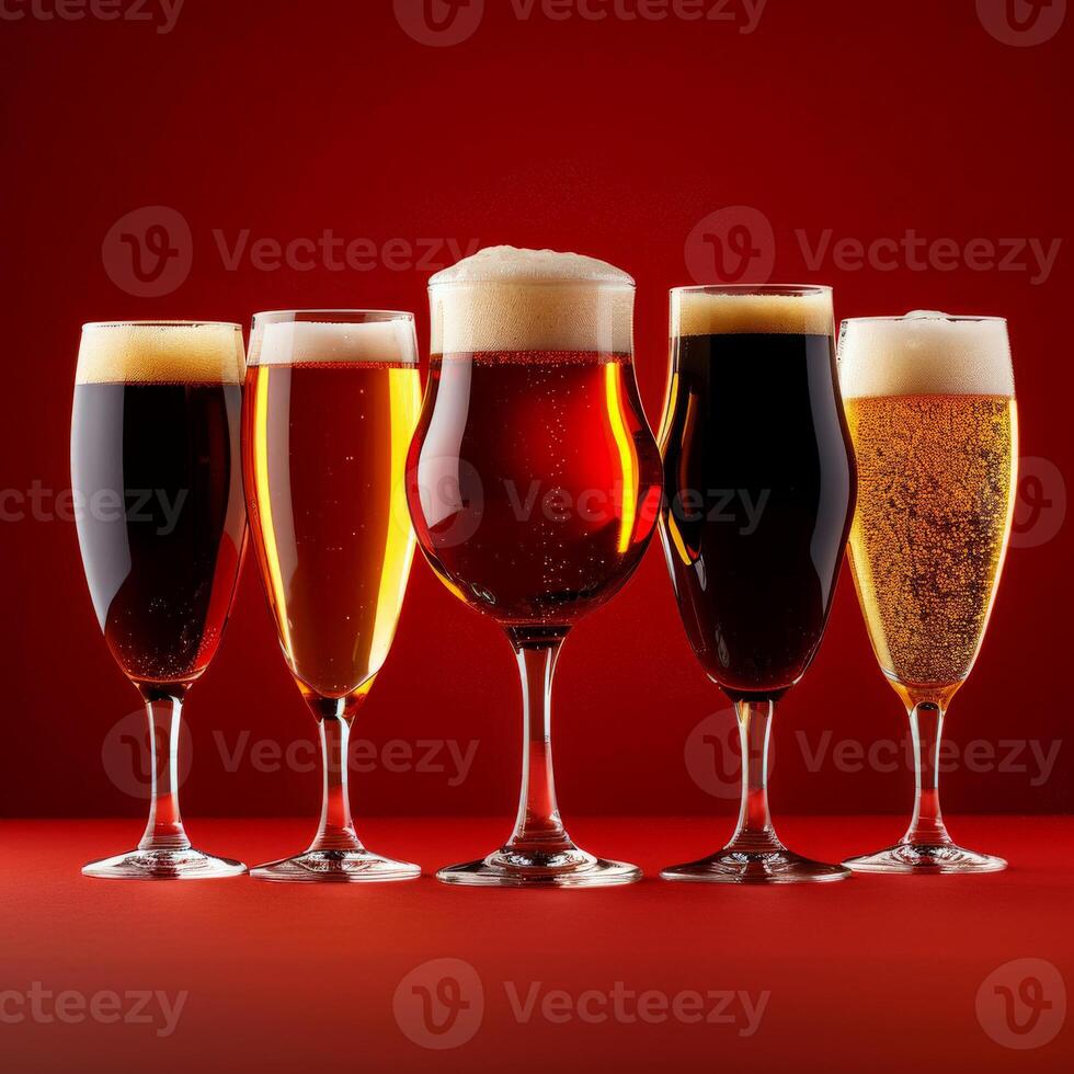 Assorted Beer Glasses on Display photo