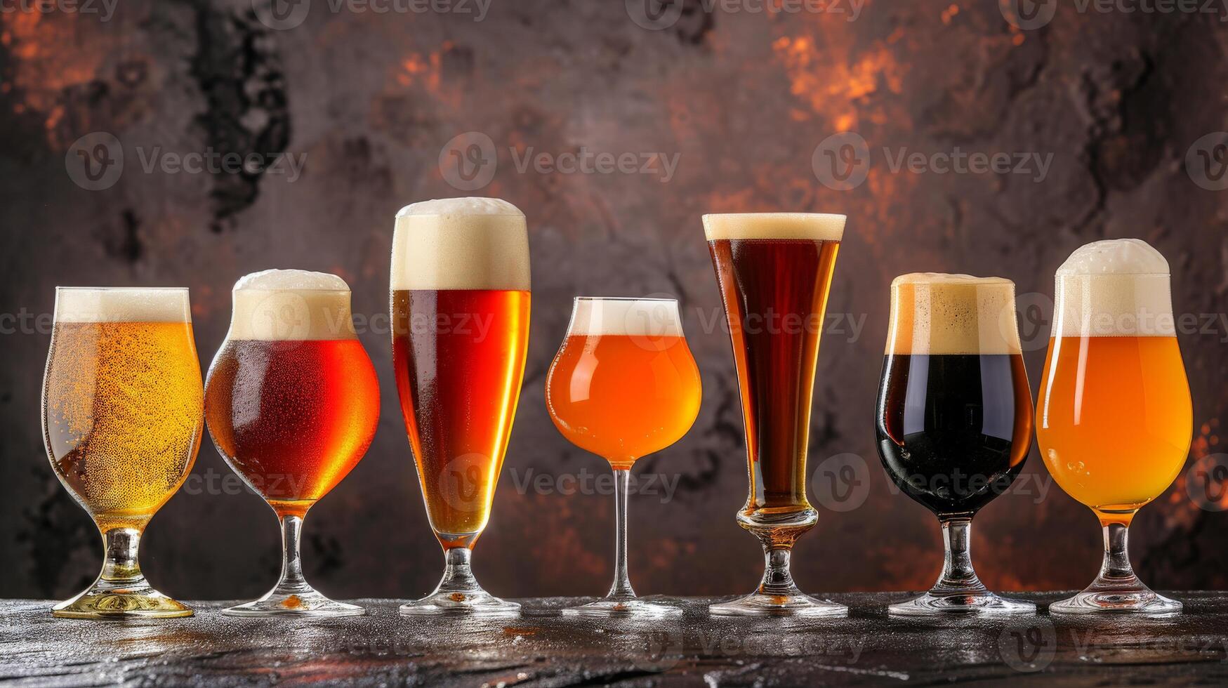 Assorted Beers in a Row photo