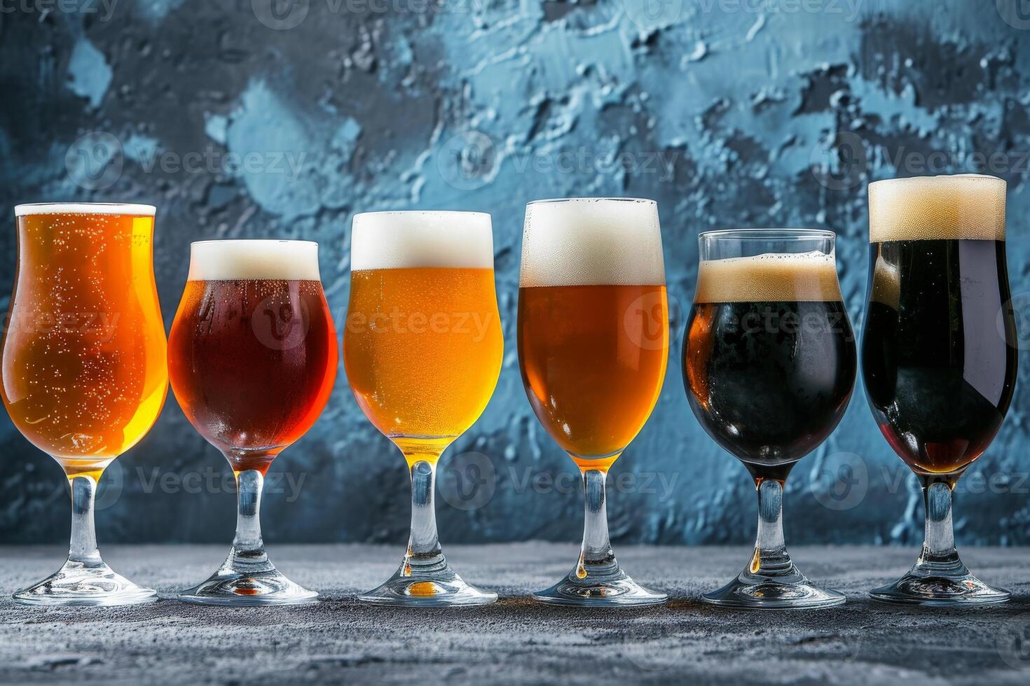 Variety of Beers in a Row photo