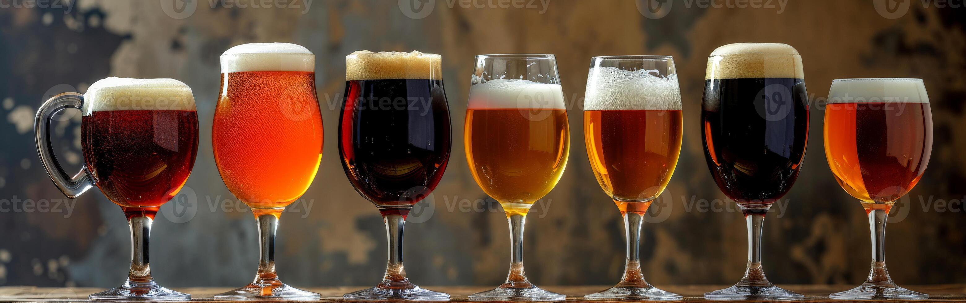 Assorted Beers in a Row photo