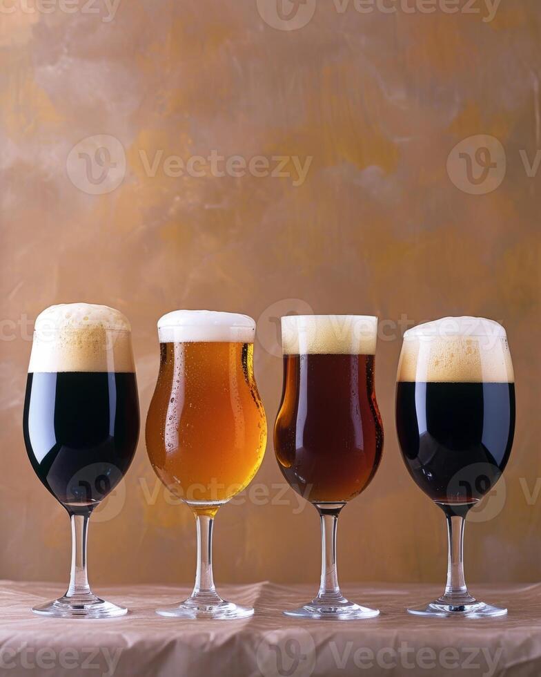 Assorted Types of Beer on Table photo