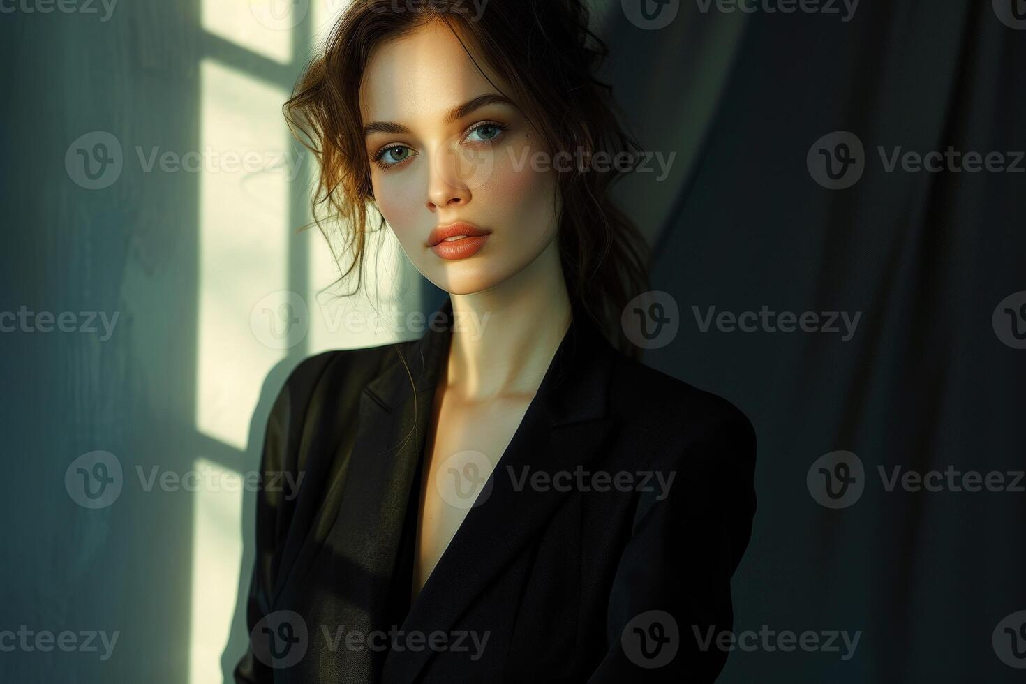 Woman in Black Suit Painting photo