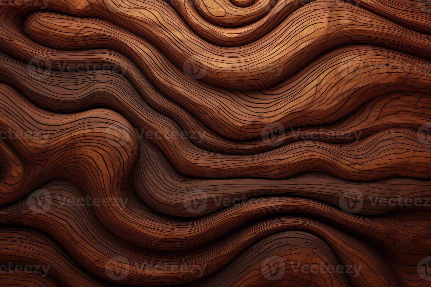 Close-Up of Wooden Surface With Wavy Lines photo
