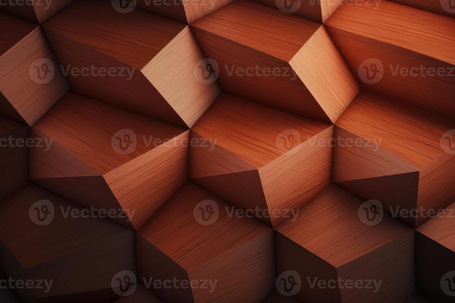 Abstract Background of Interlocking Wooden Cubes photo