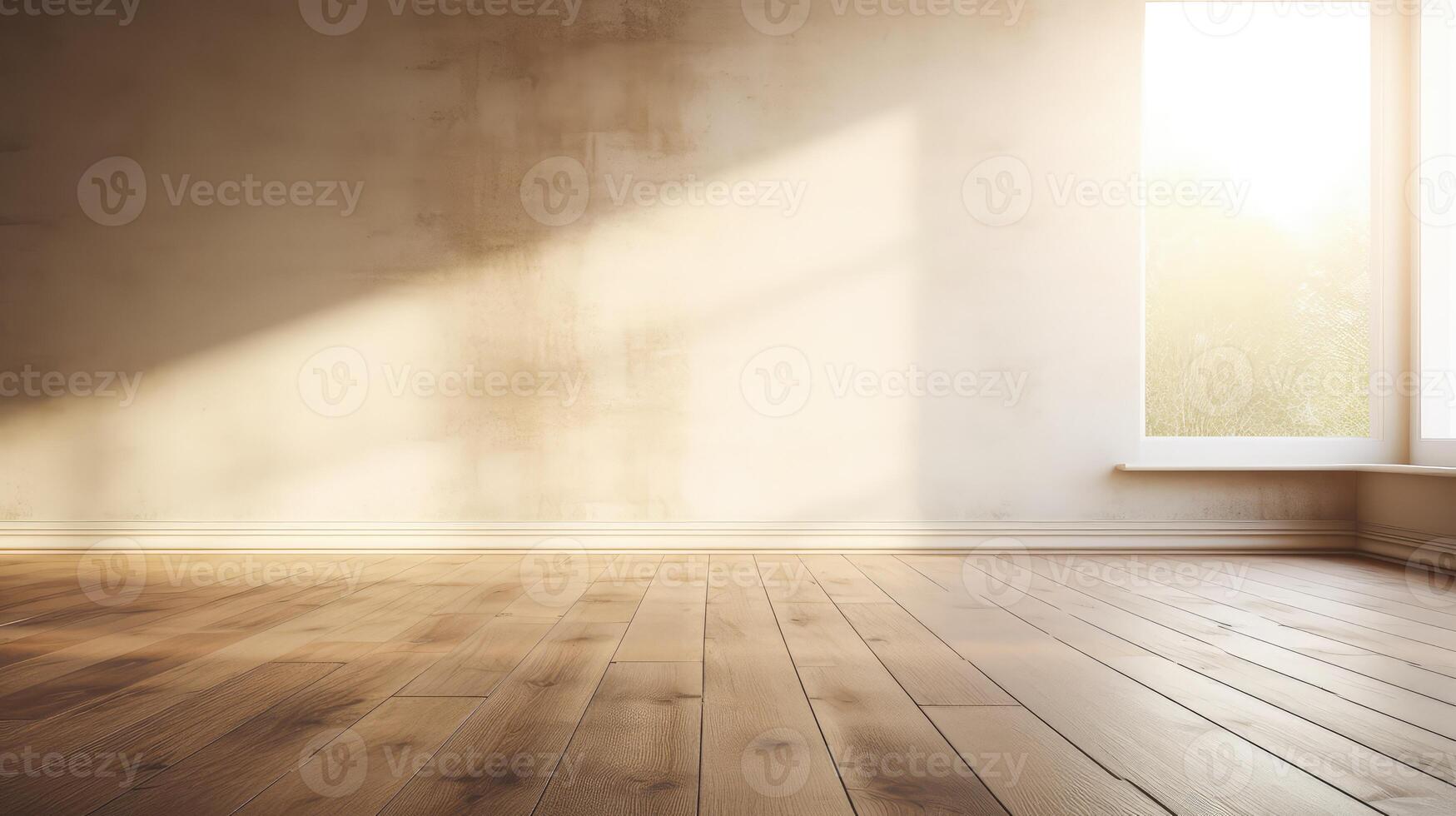 Empty Room With Wooden Floor and Window photo