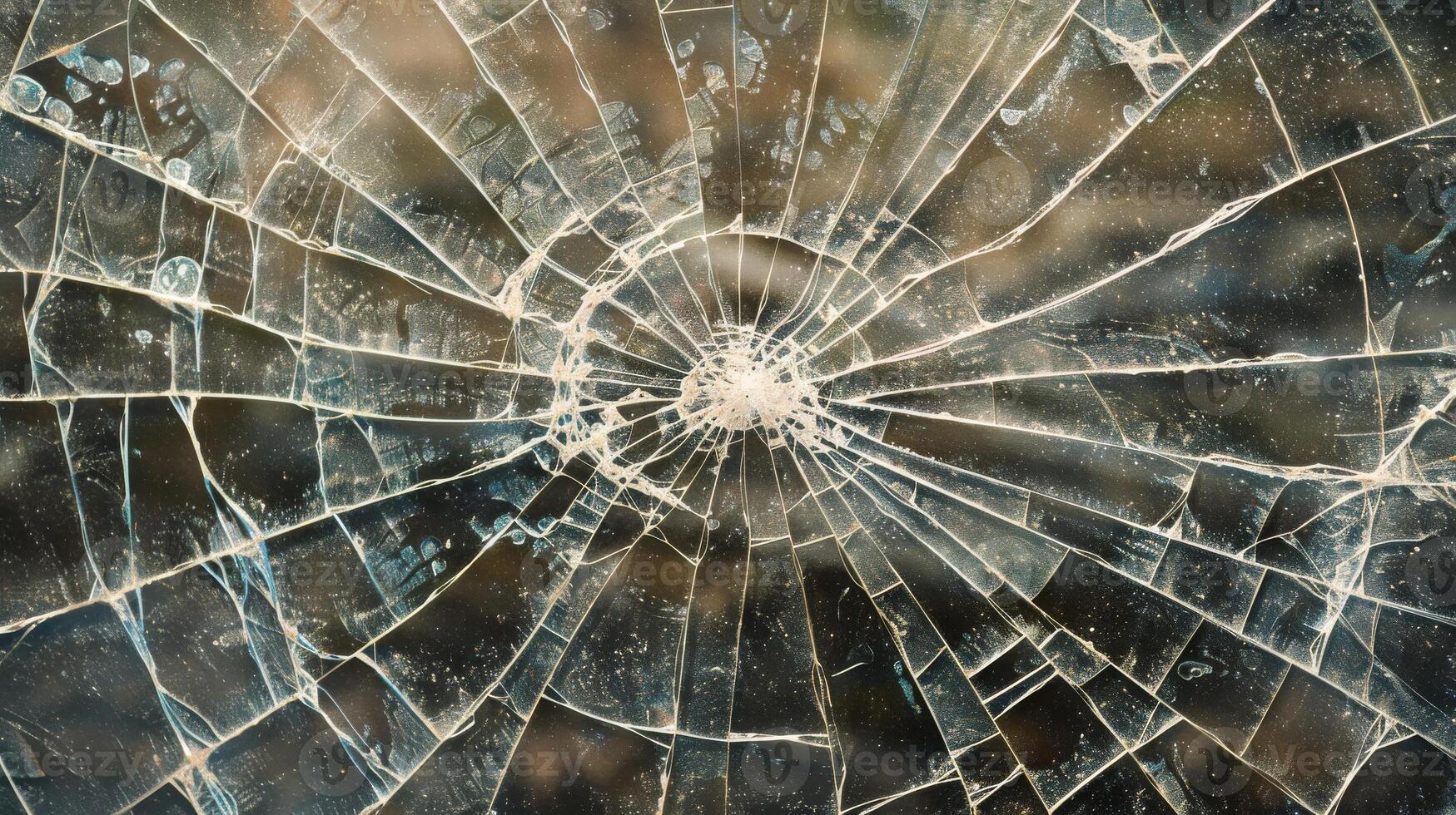 Cracked Glass Texture with Radial Fractures, Perfect for Design Projects, Backgrounds, and Graphic Art photo