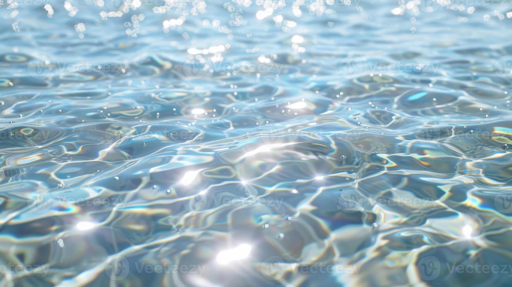 Realistic Clear Water Surface Texture with Glimmers, Ideal for Design Use, Printing, Posters, and Card Backgrounds photo