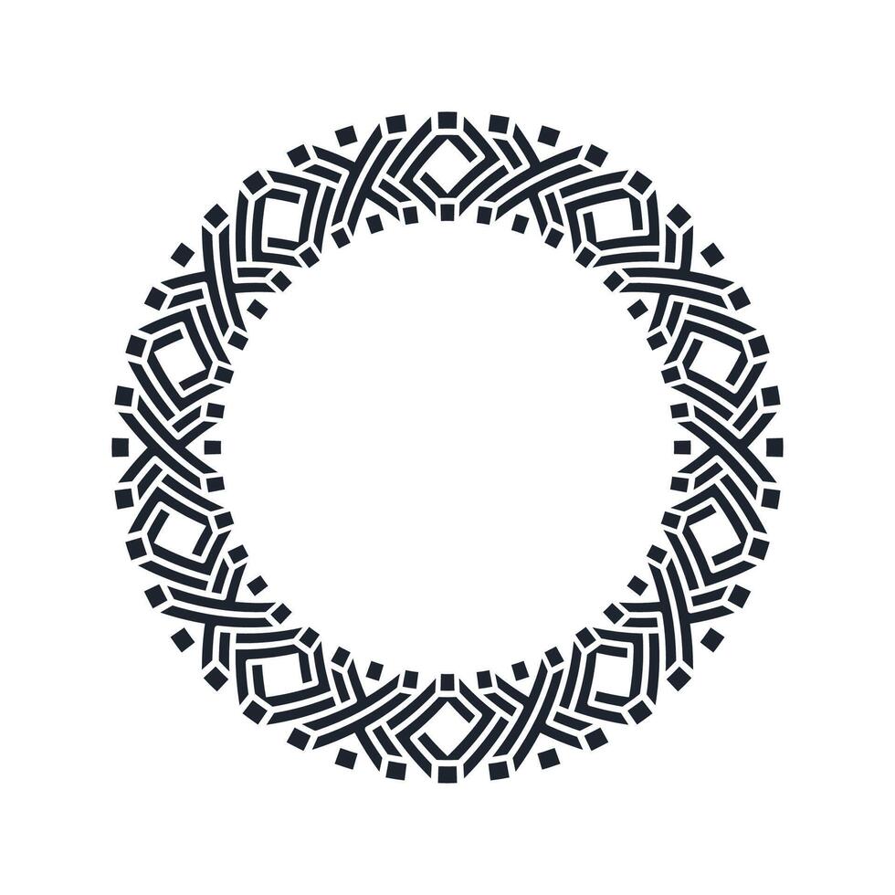 Ornamental pattern design circle frame. Ornamental Circular Knot Pattern. Border pattern design vector